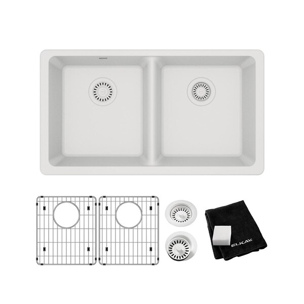 Sink Kit, Undermount Mount, 0 Hole, White